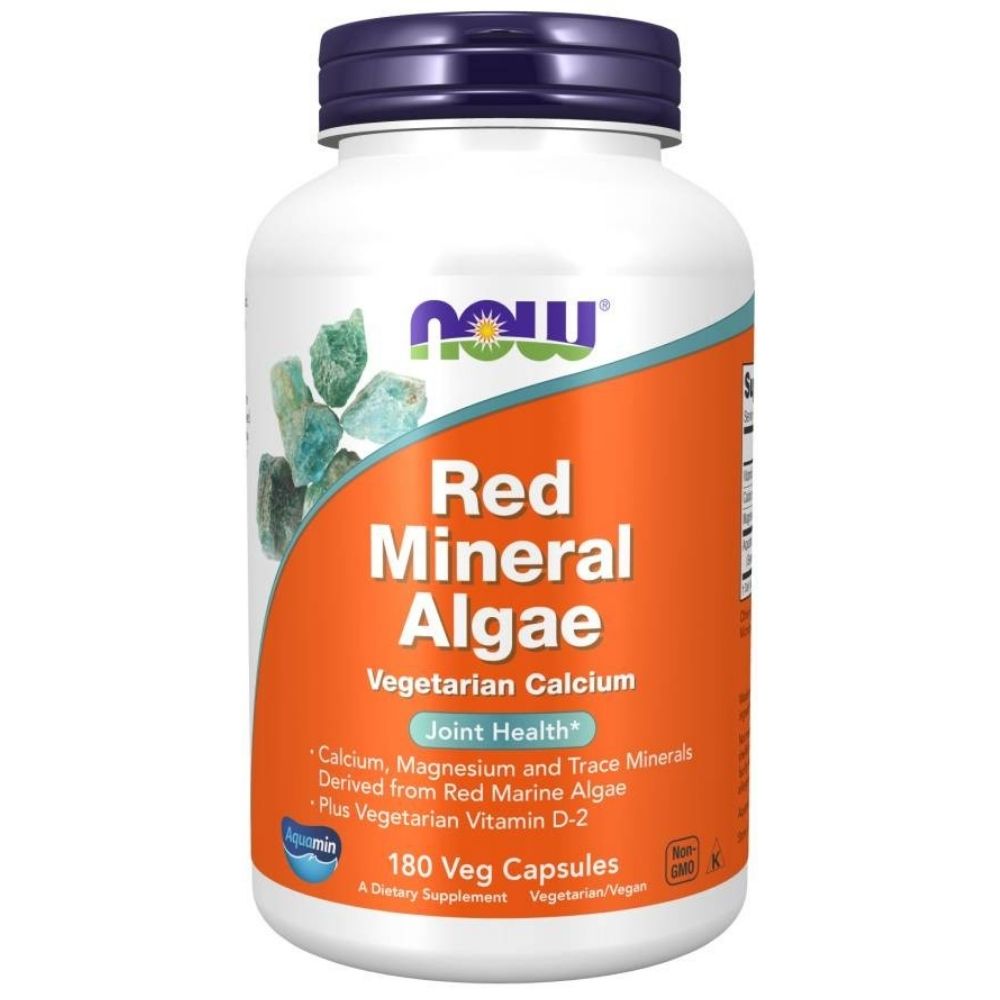 NOW FOODS punased mineraalsed merevetikad Aquamin® – 180 kapslit