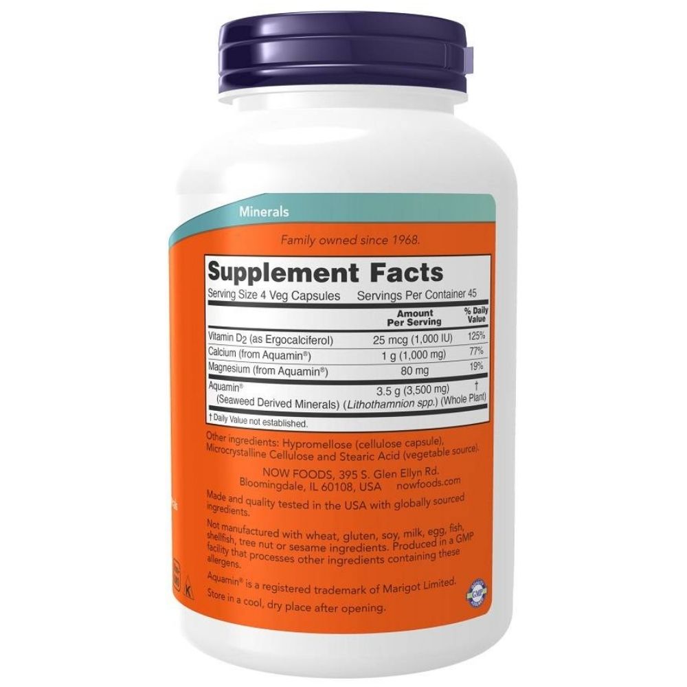 NOW FOODS punased mineraalsed merevetikad Aquamin® – 180 kapslit