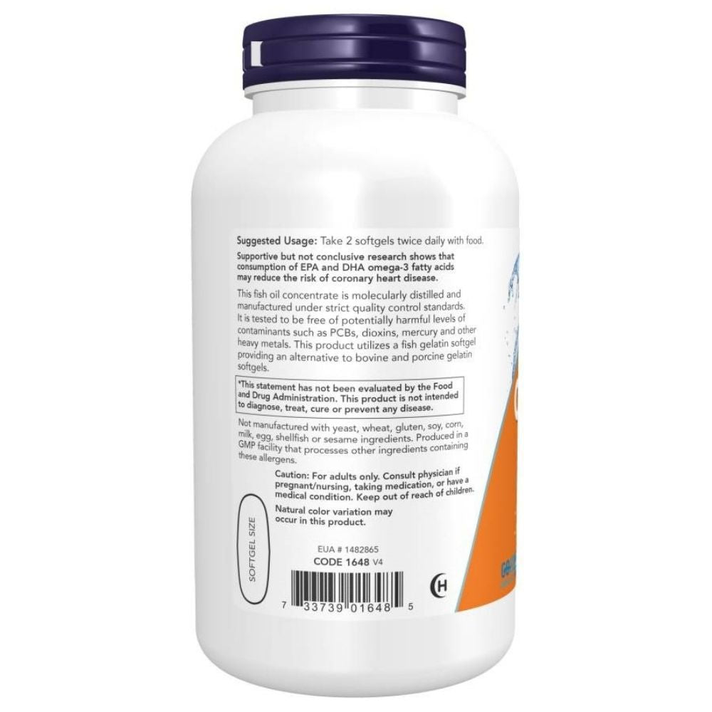 NOW FOODS Omega-3 kalaõli – 200 kapslit