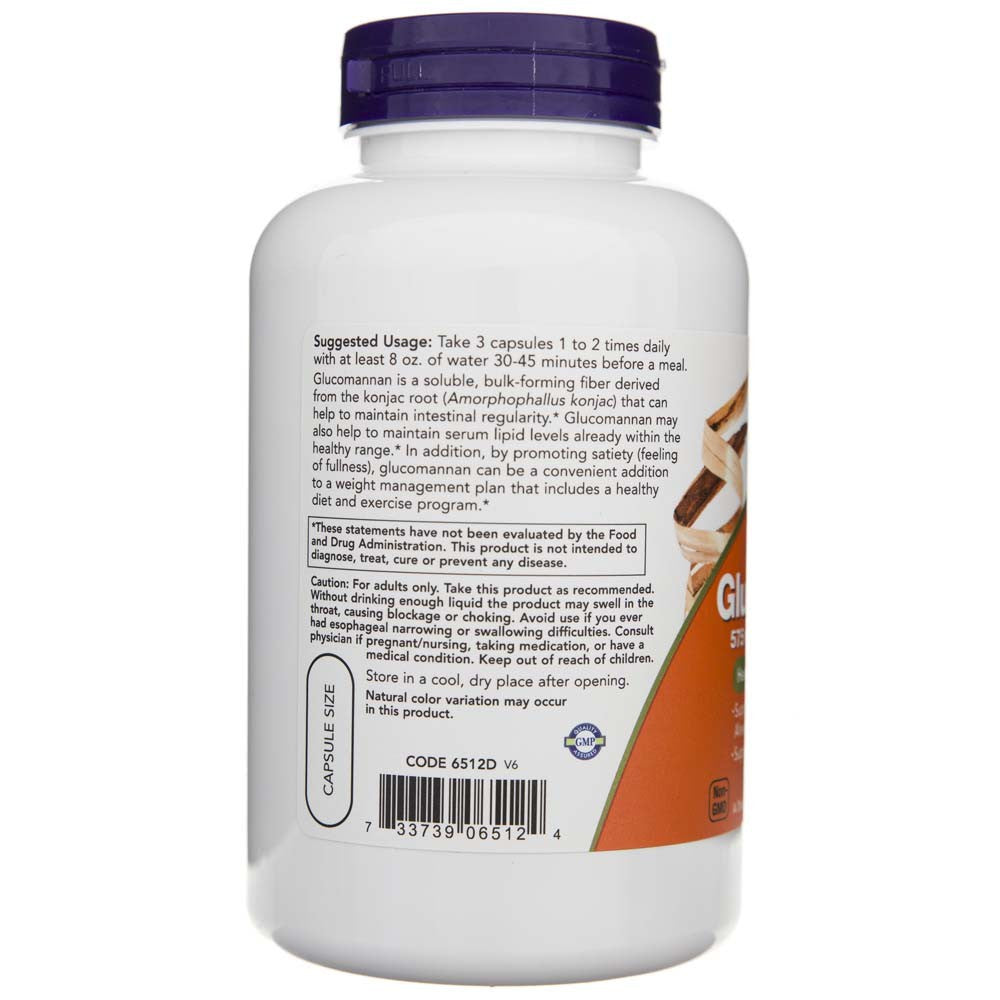 NOW FOODS glükomannaan 575 mg – 180 kapslit