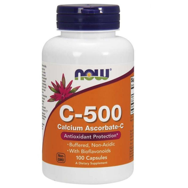 NOW FOODS C-500 vitamiin puhverdatud (kaltsium-L-askorbaat) – 100 kapslit