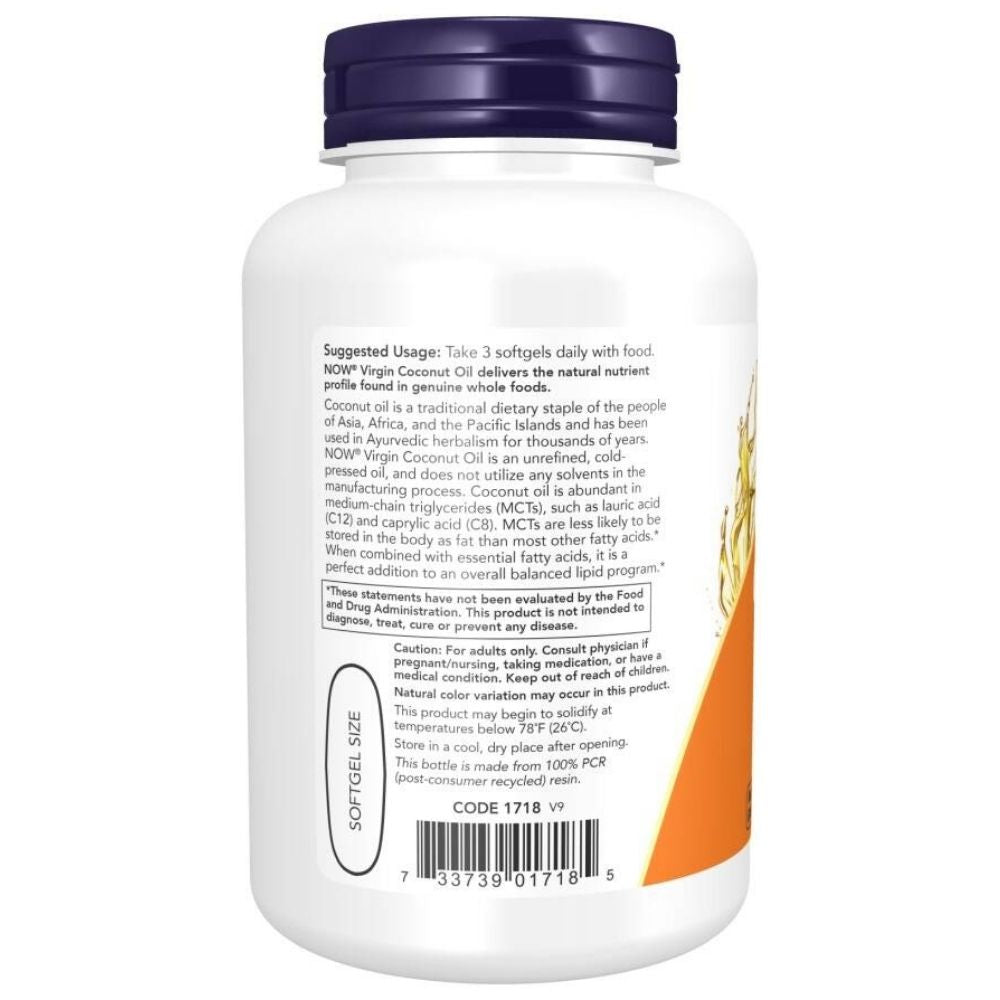 NOW FOODS kookosõli 1000 mg – 120 kapslit