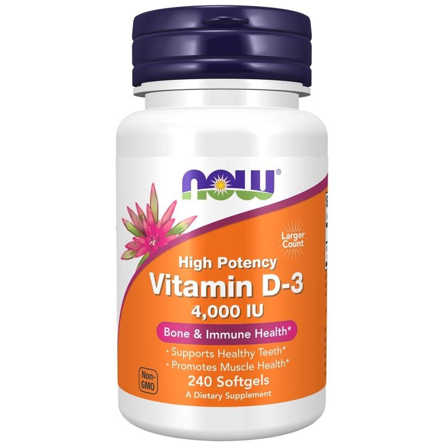 NOW FOODS D3-vitamiin 4000 IU – 240 kapslit