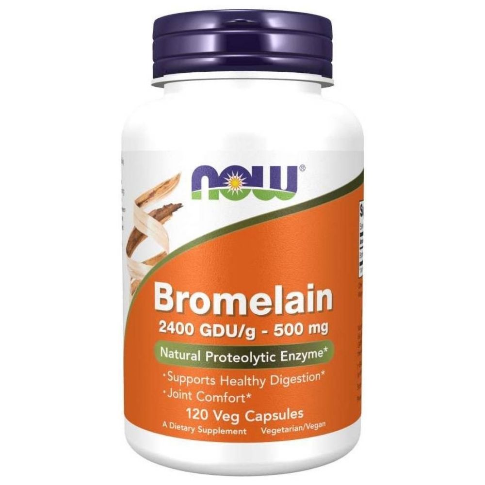NOW FOODS Bromelaiin 500 mg, 2400 GDU/g – 120 kapslit