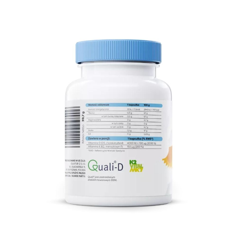 Osavi vitamiin D3 + K2, 4000 RÜ + 150 µg - 60 kapslit