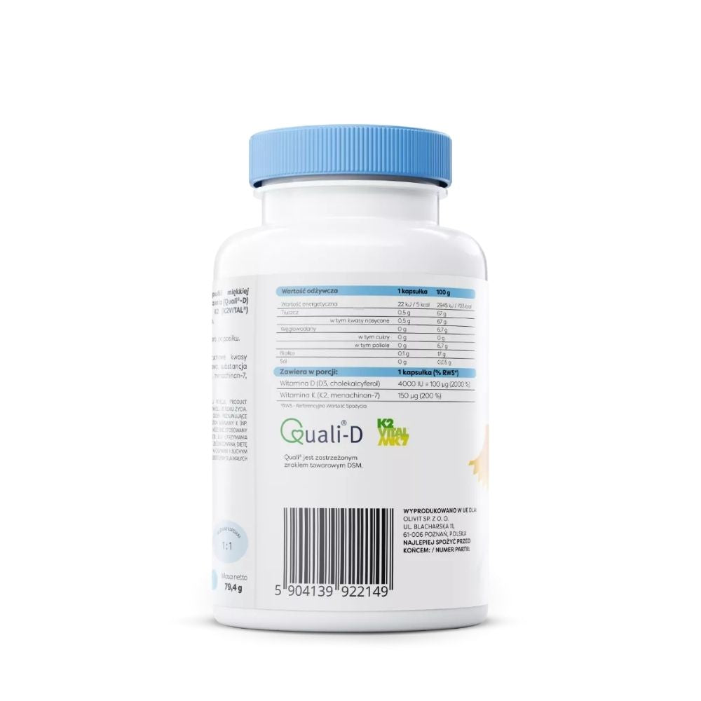 Osavi D3 + K2 vitamiin, 4000 IU + 150 µg – 120 kapslit