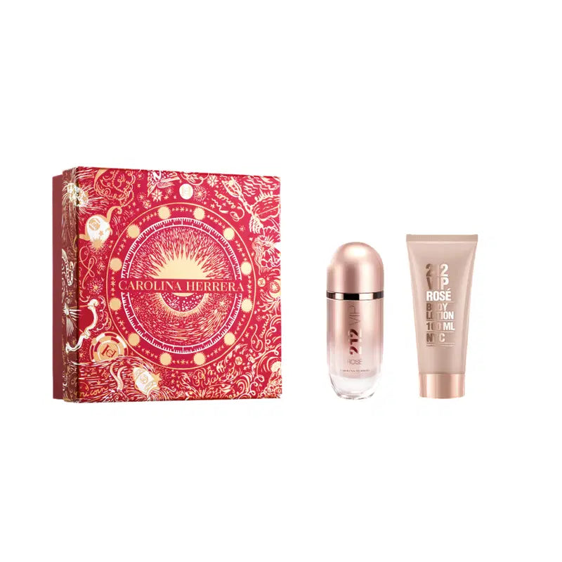 Set Carolina Herrera: 212 VIP Rose, Eau De Parfum, For Women, 80 ml + 212 VIP Rose, Moisturising, Body Lotion, 100 ml