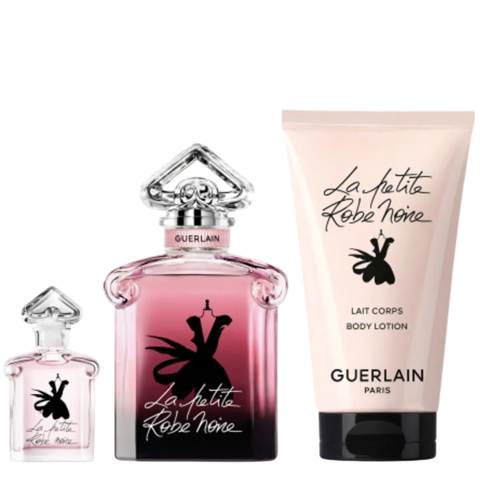 Guerlaini komplekt: La Petite Robe Noire Intense, parfüümvesi, naistele, 50 ml + La Petite Robe Noire Intense, parfüümvesi, naistele, 5 ml + La Petite Robe Noire Intense, niisutav ihavood, 75 ml