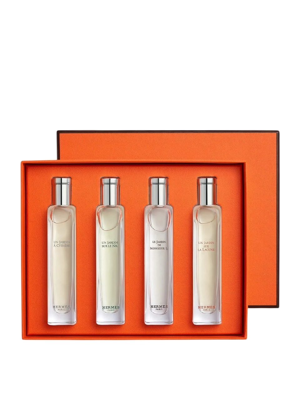 Hermese komplekt: Un Jardin A Cythere, Eau De Toilette, Unisex, 15 ml + Un Jardin Sur Le Nil, Eau De Toilette, Unisex, 15 ml + Le Jardin de Monsieur Li, Eau De Toilette, Naistele, 15 ml + Un Jardin Sur La Lagune, Eau De Toilette, Unisex, 15 ml
