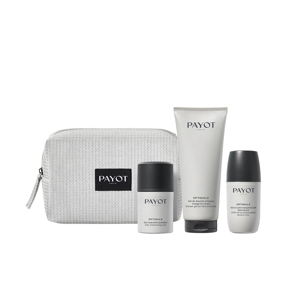 Rinkinys „Payot“: „Optimale“, minkštinamasis ir gaivinantis, dušo želė, veidui ir kūnui, visiems odos tipams, 200 ml + „Optimale“, antiperspirantas, rutulinis dezodorantas, vyrams, 75 ml + „Optimale“, drėkinamasis, emulsija, veidui, 50 ml