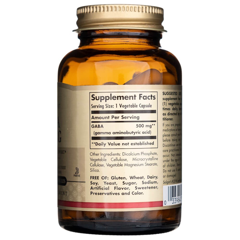 SOLGAR GABA 500 mg - 50 kapslit