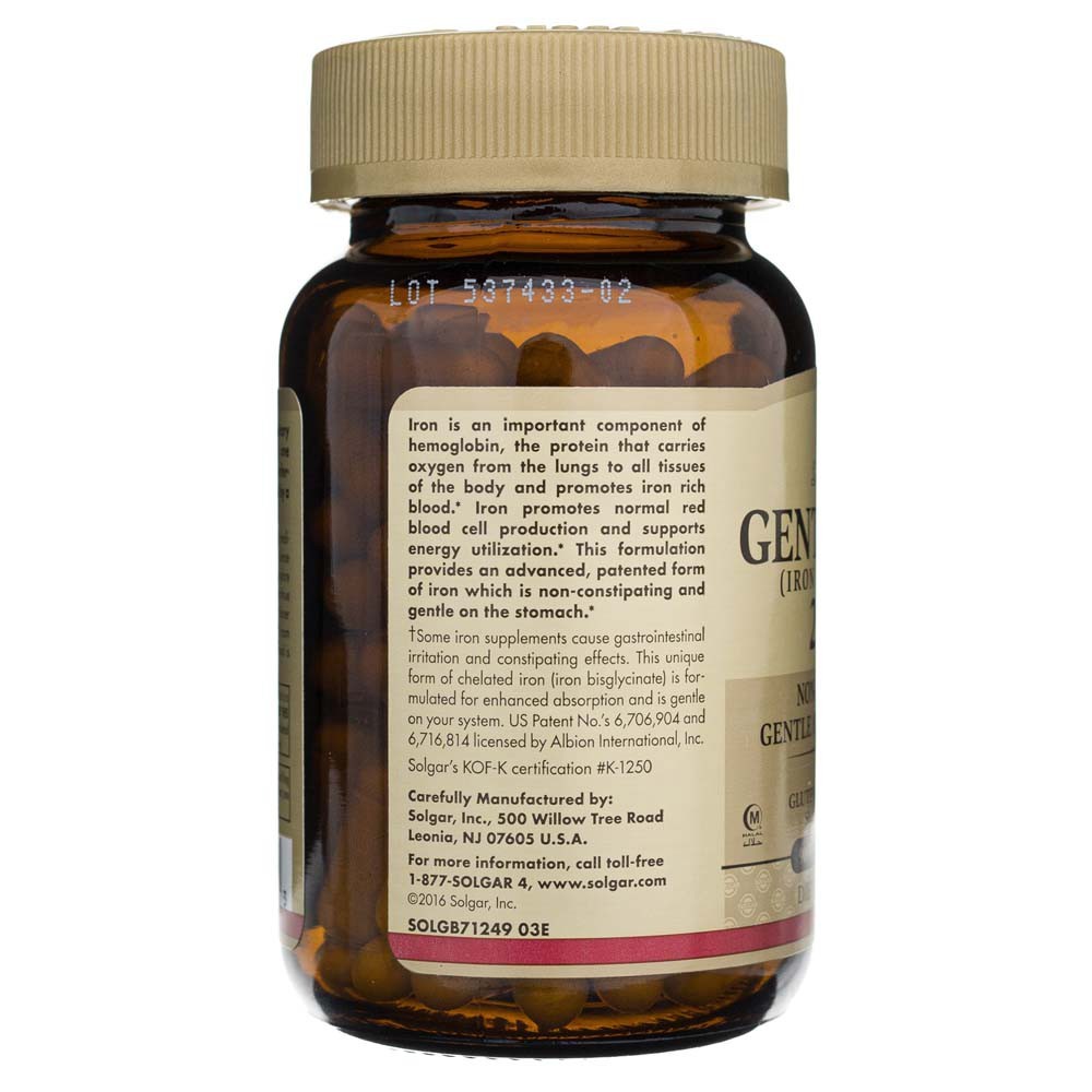 SOLGAR Gentle Iron 25 mg – 90 kapslit