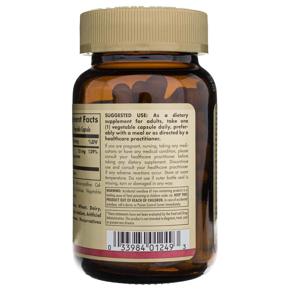 SOLGAR Gentle Iron 25 mg – 90 kapslit