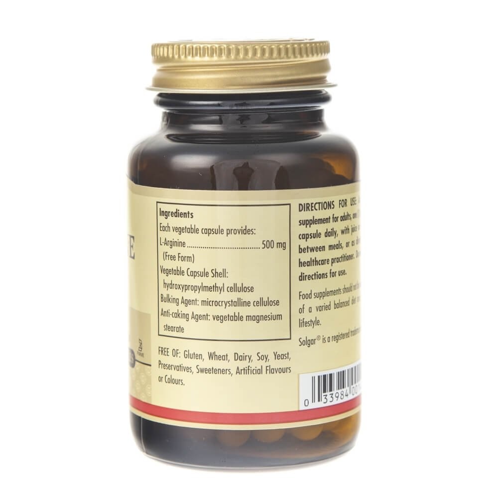 SOLGAR L-arginiin 500 mg – 50 kapslit