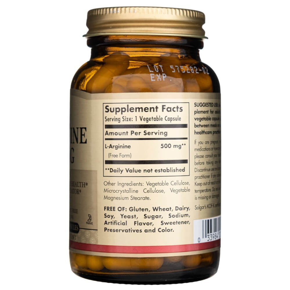 SOLGAR L-arginiin 500 mg – 100 kapslit