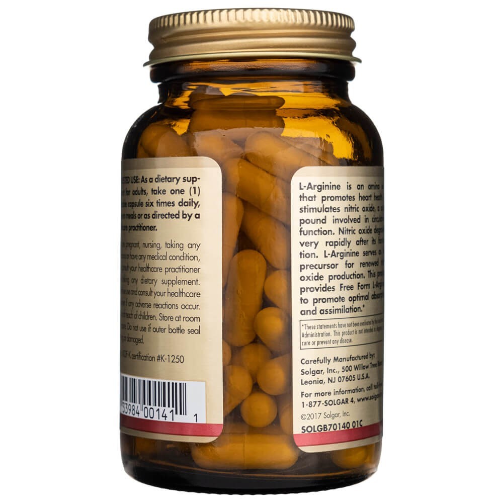 SOLGAR L-arginiin 500 mg – 100 kapslit