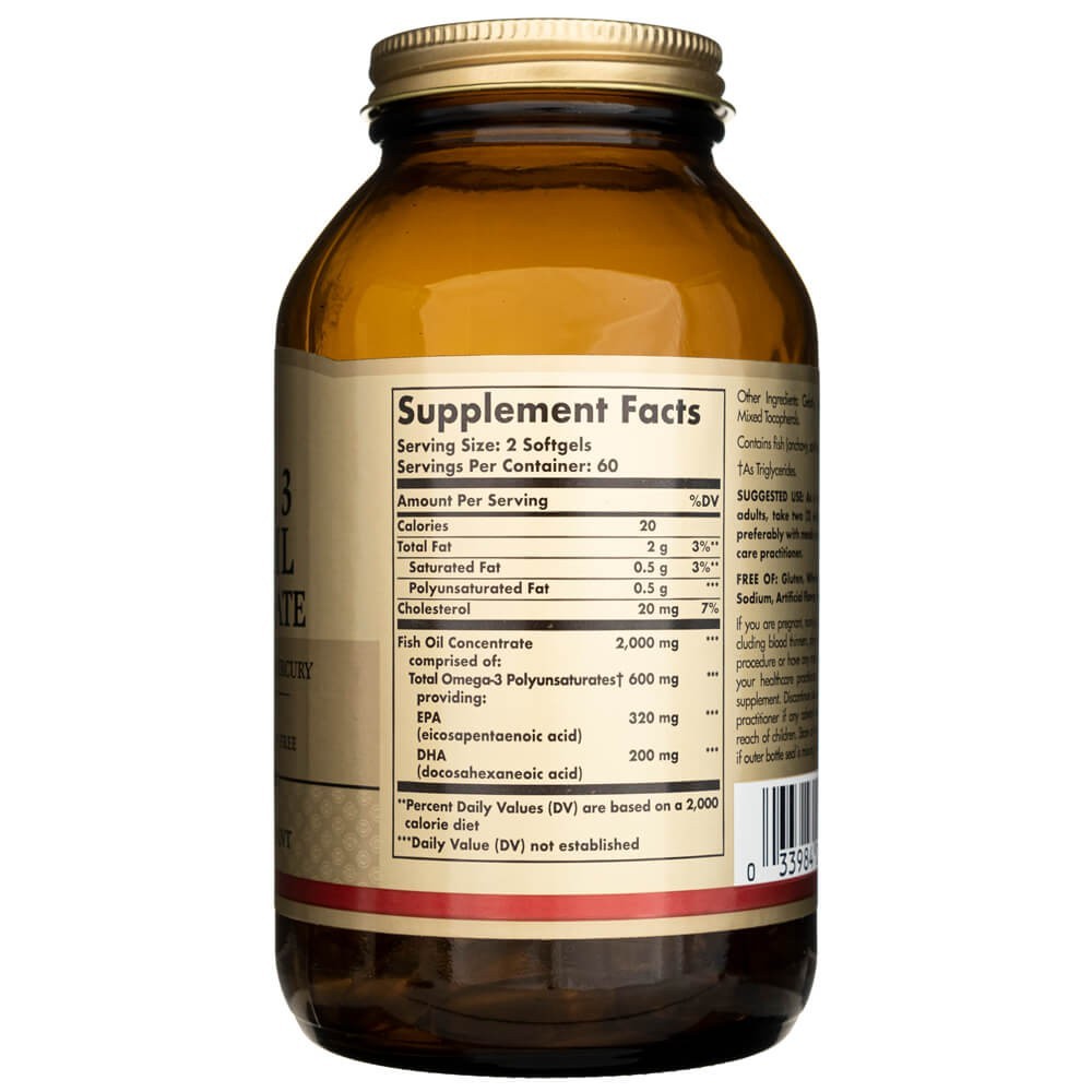 SOLGAR Omega-3 kalaõli kontsentraat – 120 kapslit