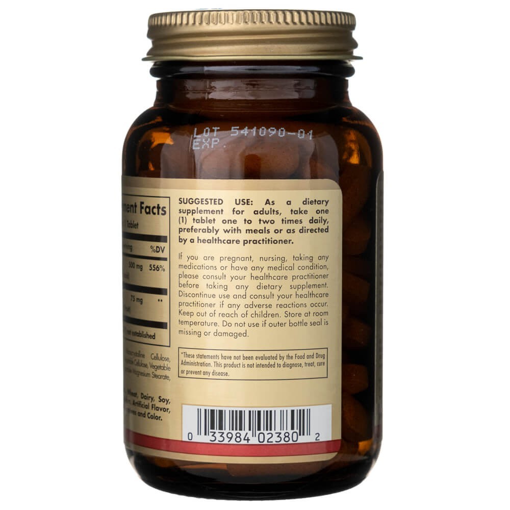SOLGAR C-vitamiin 500 mg kibuvitsamarjadega – 100 tabletti