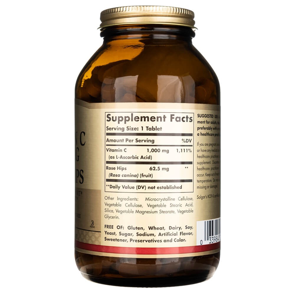 SOLGAR C-vitamiin 1000 mg koos kibuvitsaga – 250 tabletti