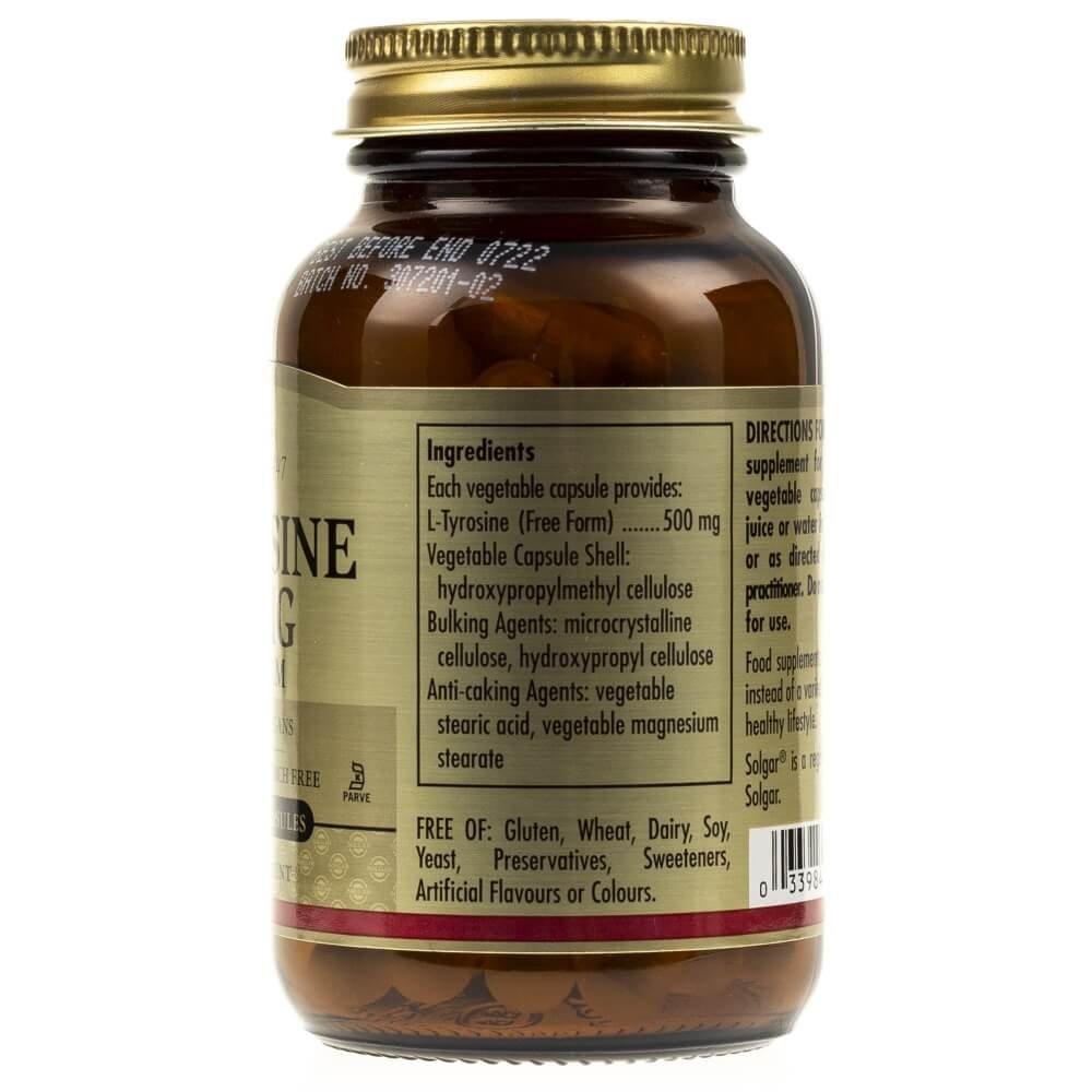 SOLGAR L-türosiin 500 mg – 100 kapslit