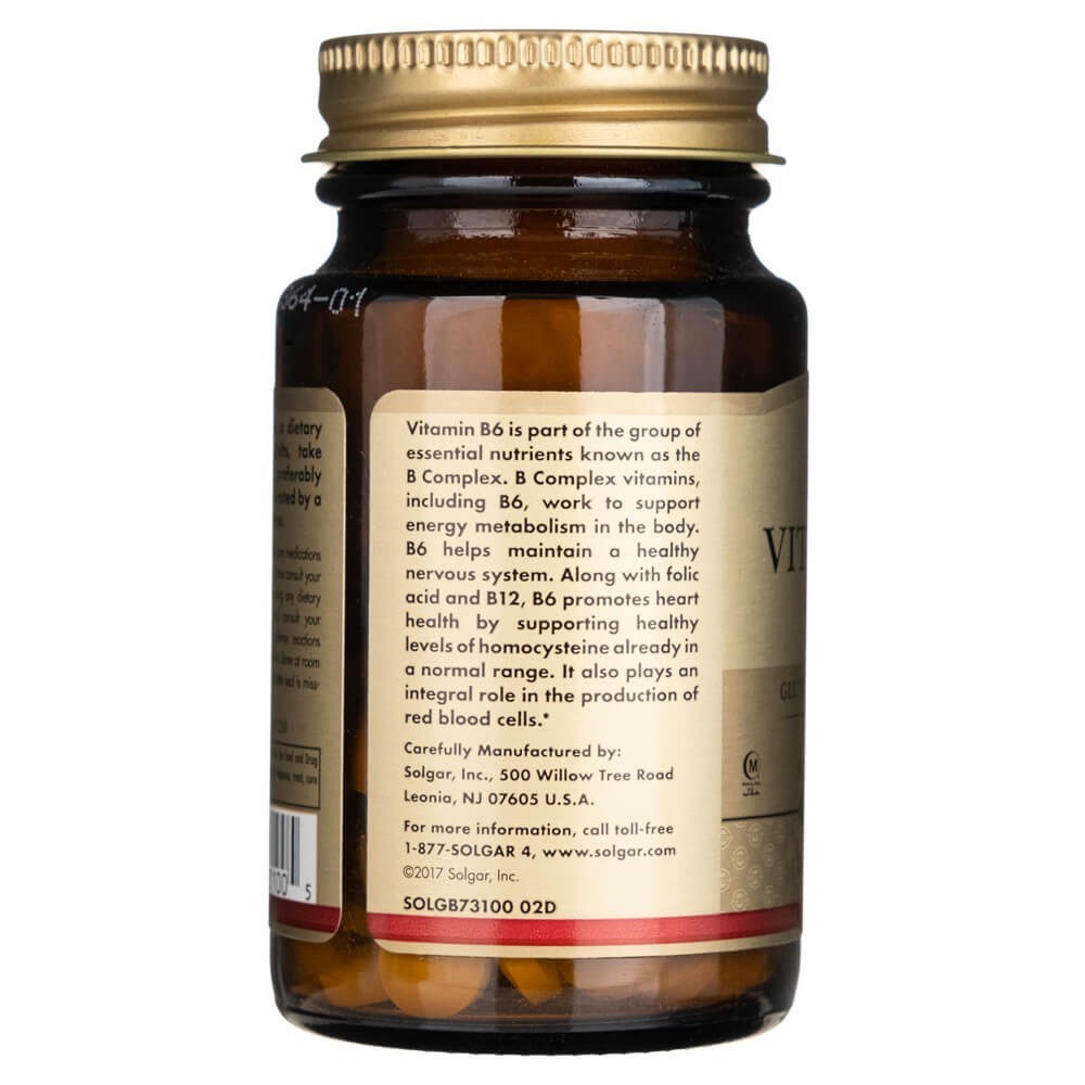 SOLGAR vitamiin B6 50 mg – 100 tabletti
