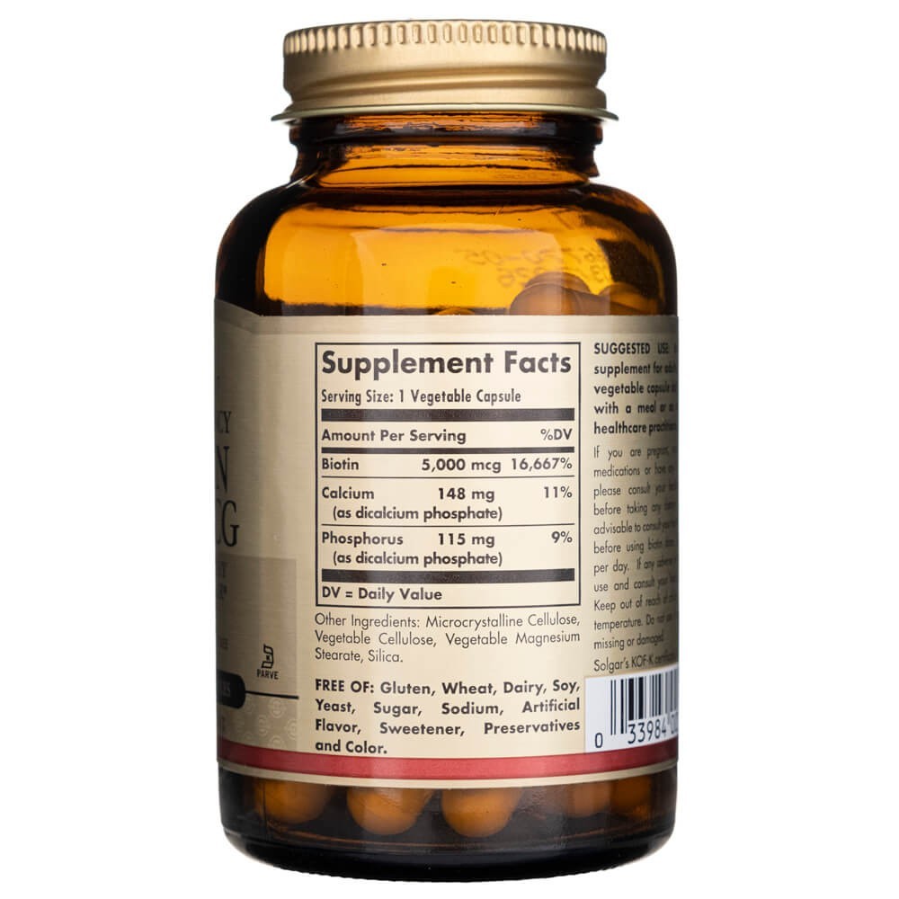 SOLGAR Biotiin 5000 mcg – 50 kapslit