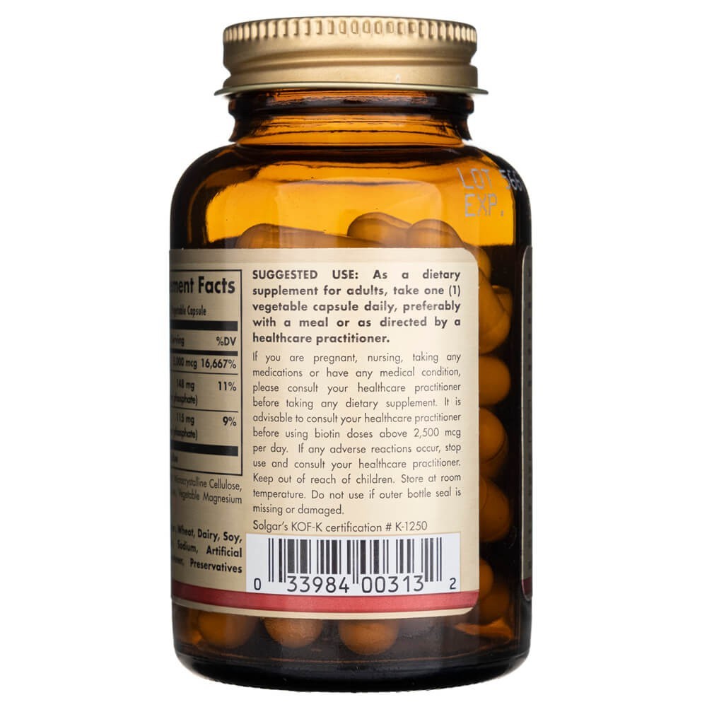 SOLGAR Biotiin 5000 mcg – 50 kapslit
