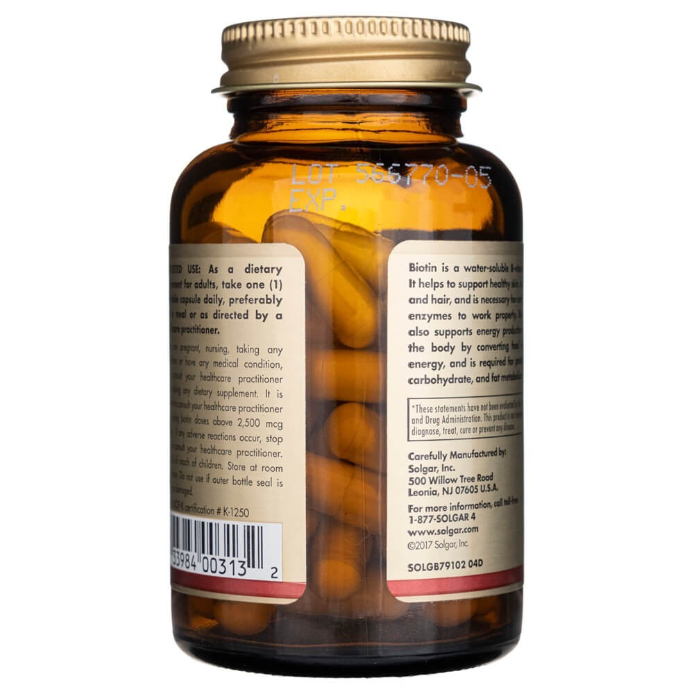 SOLGAR Biotiin 5000 mcg – 50 kapslit