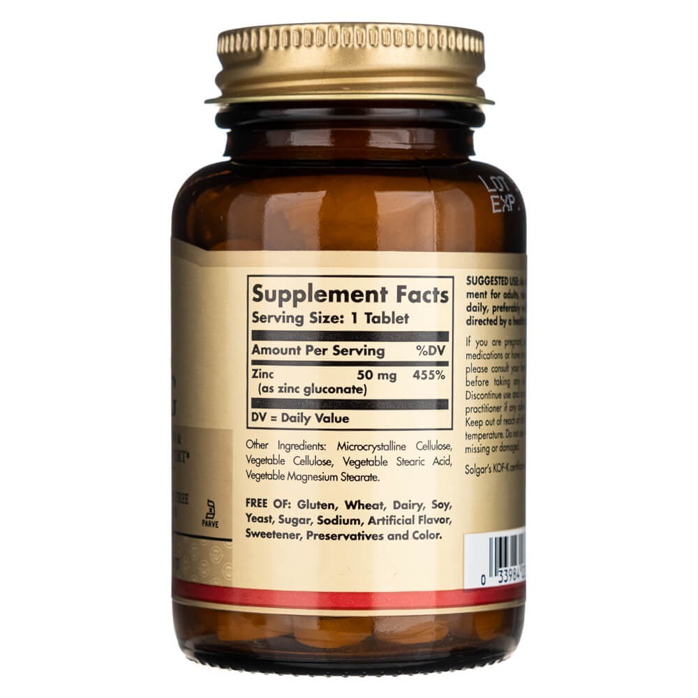 SOLGAR tsink 50 mg – 100 tabletti