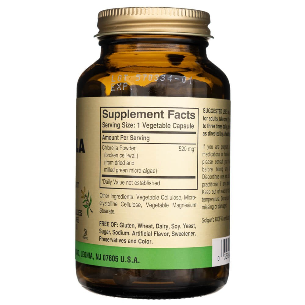 SOLGAR chlorella 520 mg – 100 kapslit