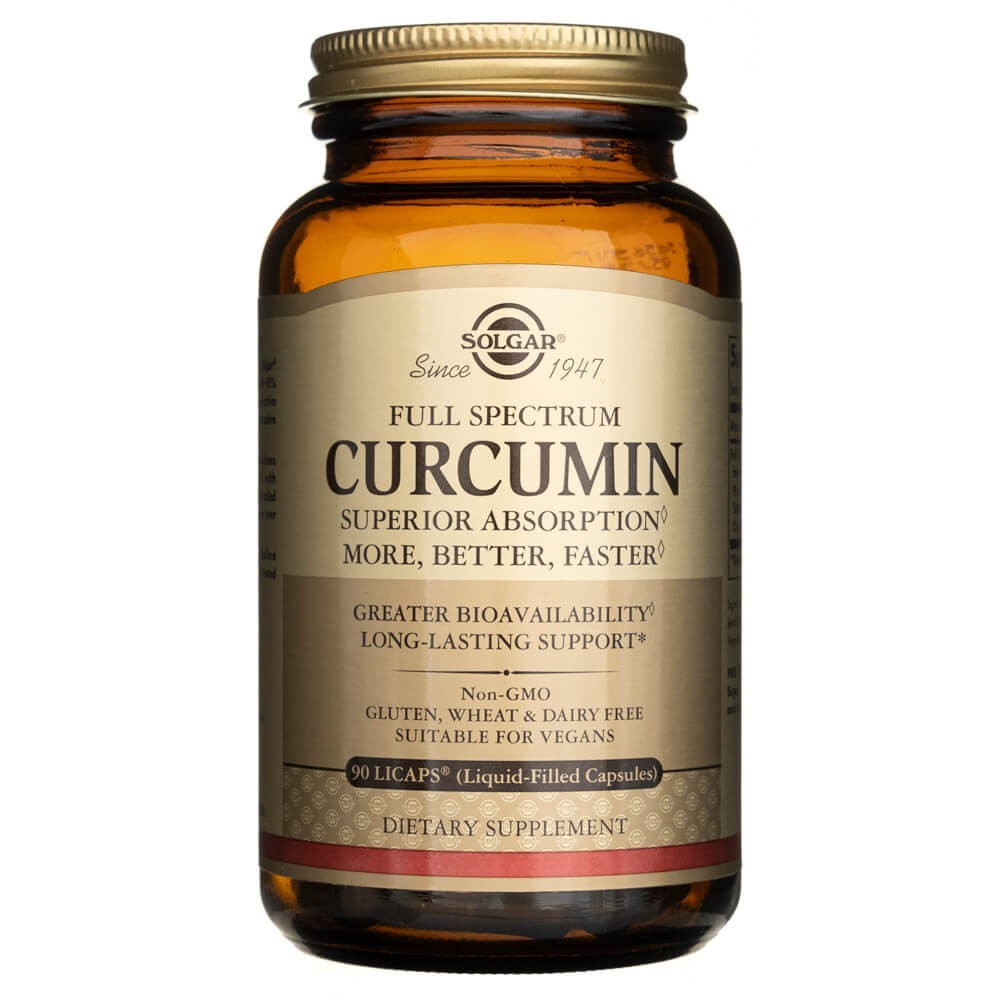 SOLGAR Full Spectrum Curcumini vedelekstrakt – 90 kapslit