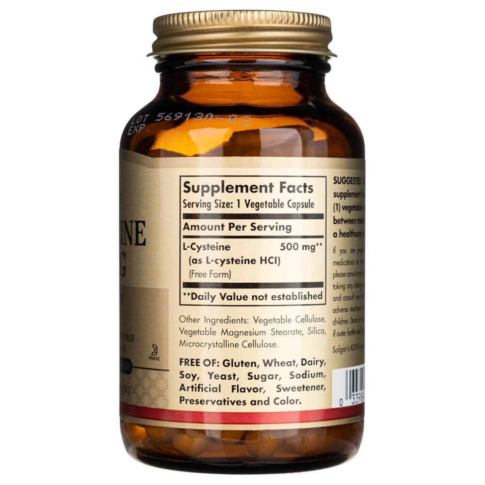 SOLGAR L-tsüsteiin 500 mg – 90 kapslit