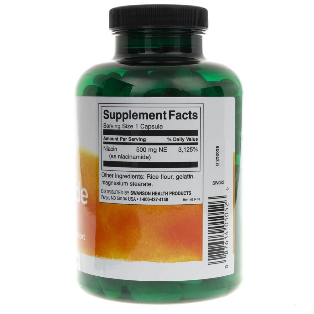 SWANSON niatsinamiid 500 mg – 250 kapslit