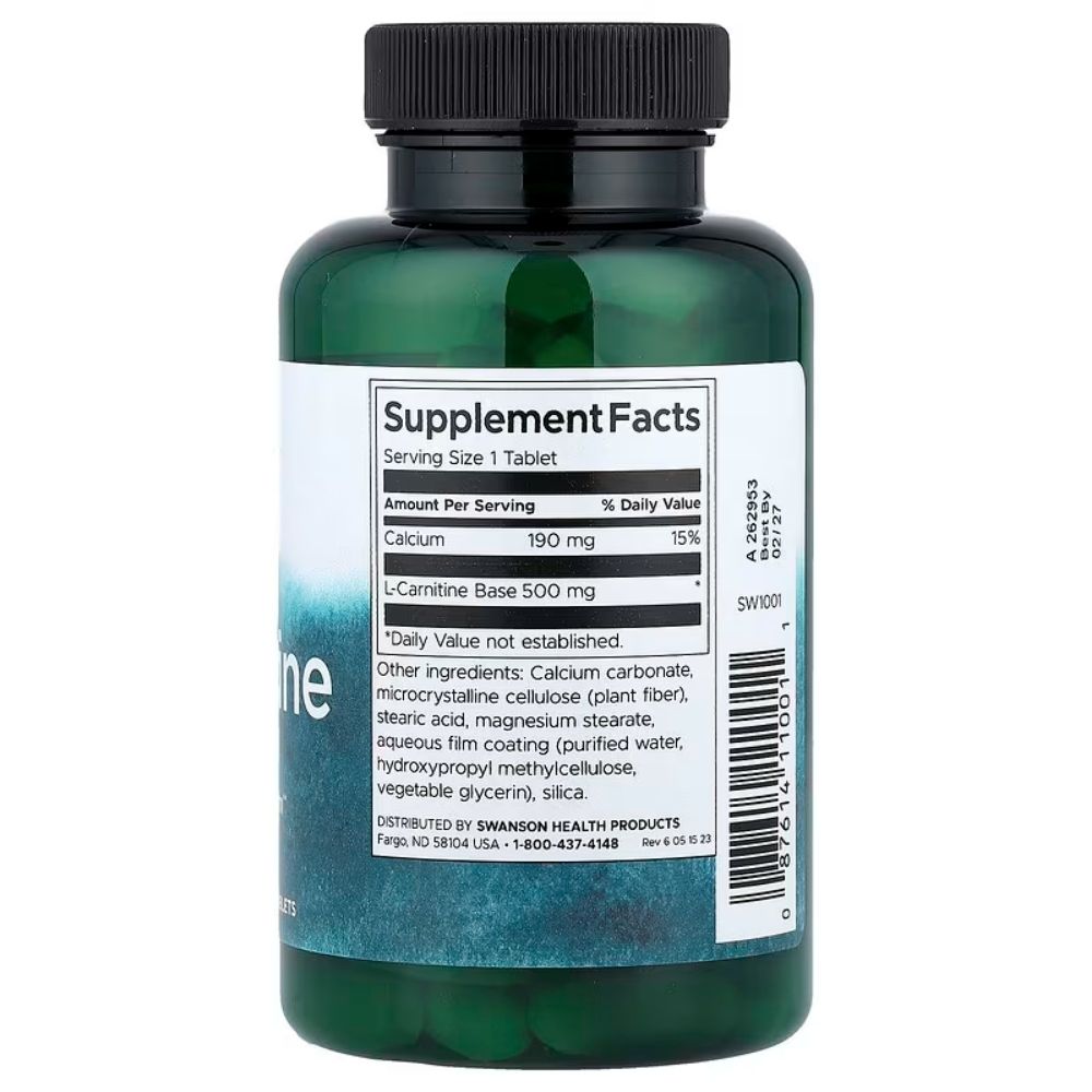 SWANSON L-karnitiin 500 mg – 100 tabletti