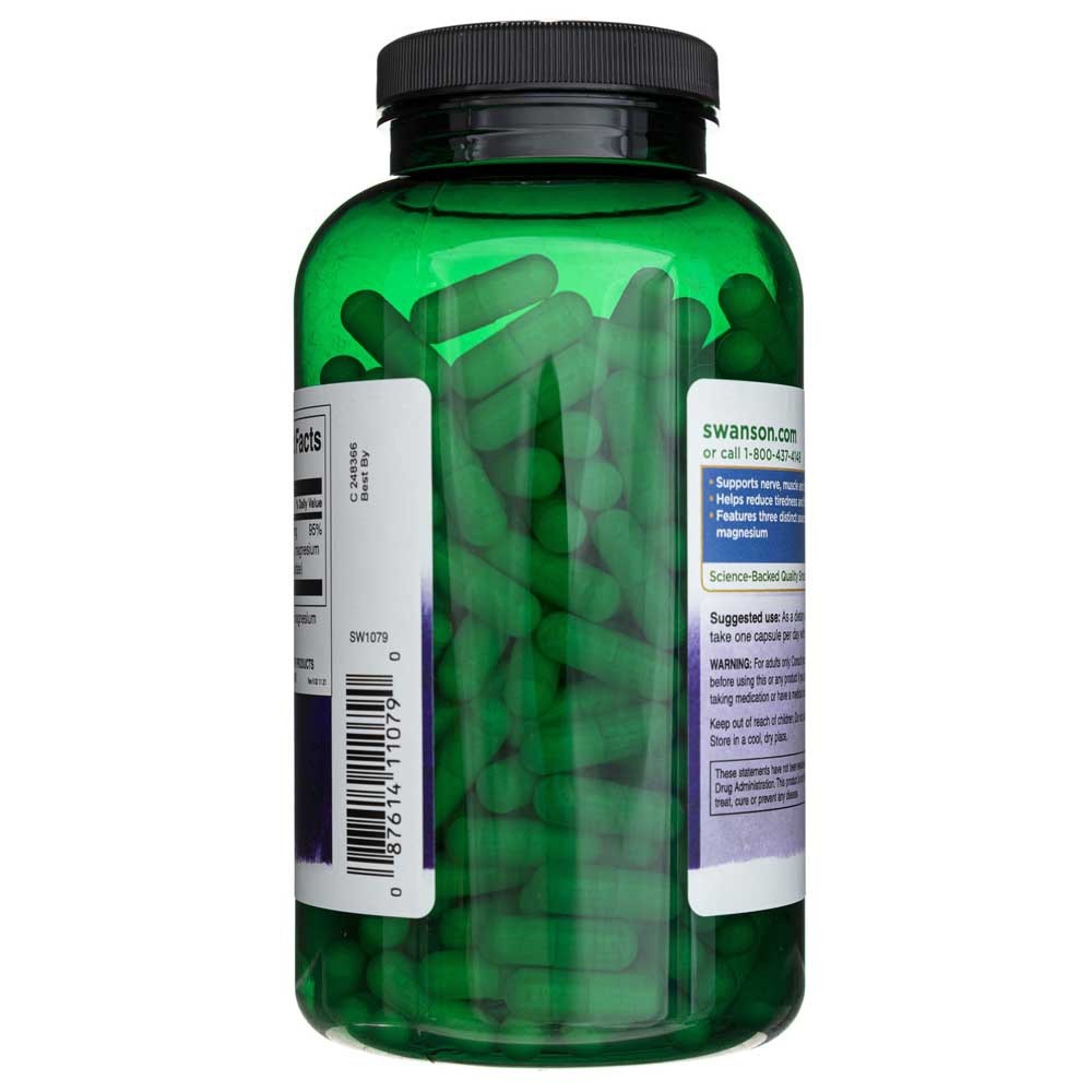 SWANSON kolmik magneesiumikompleks 400 mg – 300 kapslit