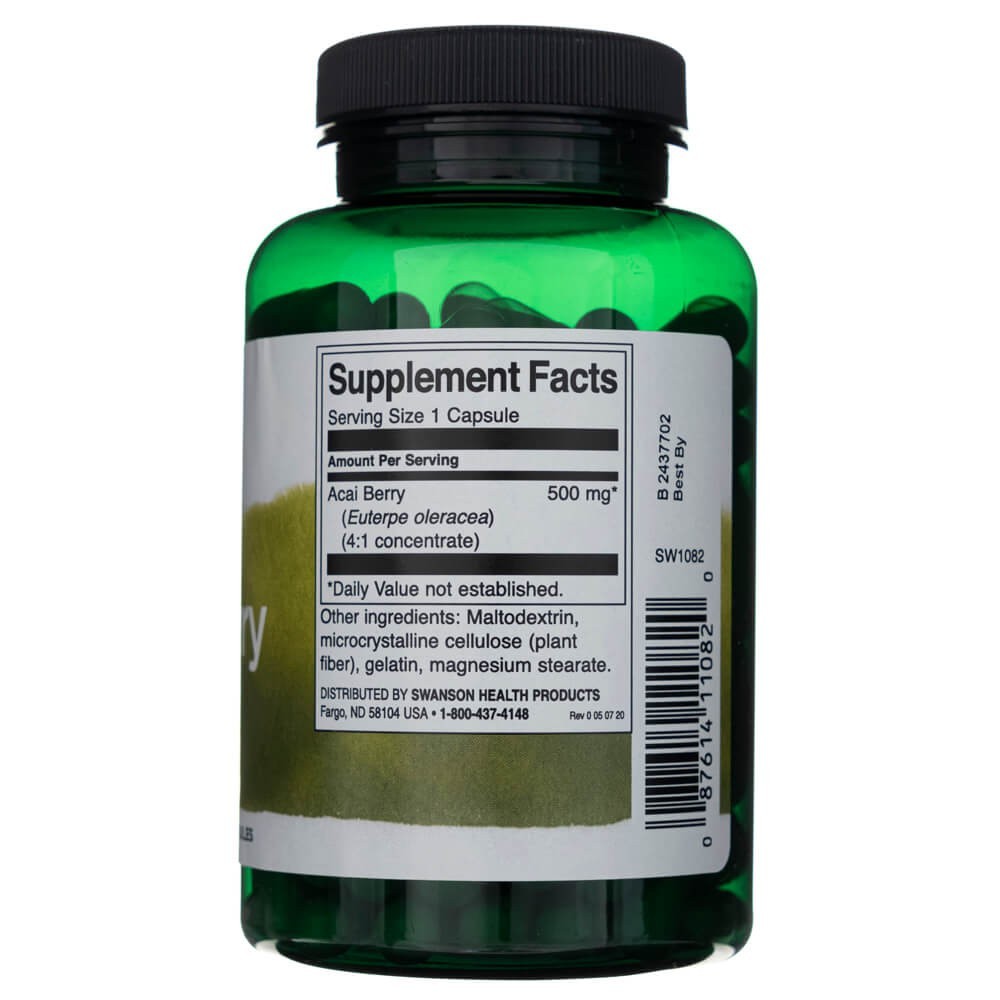 SWANSON Acai mari 500 mg – 120 kapslit