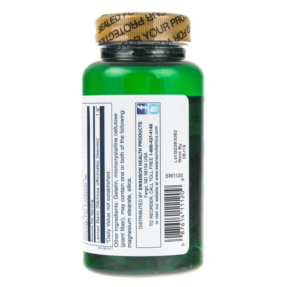 SWANSON meliss 500 mg – 60 kapslit