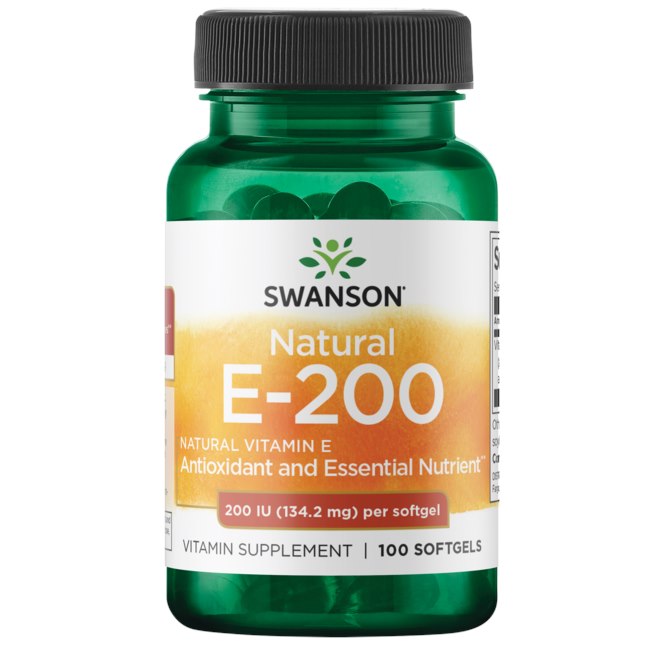 SWANSON E-vitamiin 200 IU – 100 kapslit