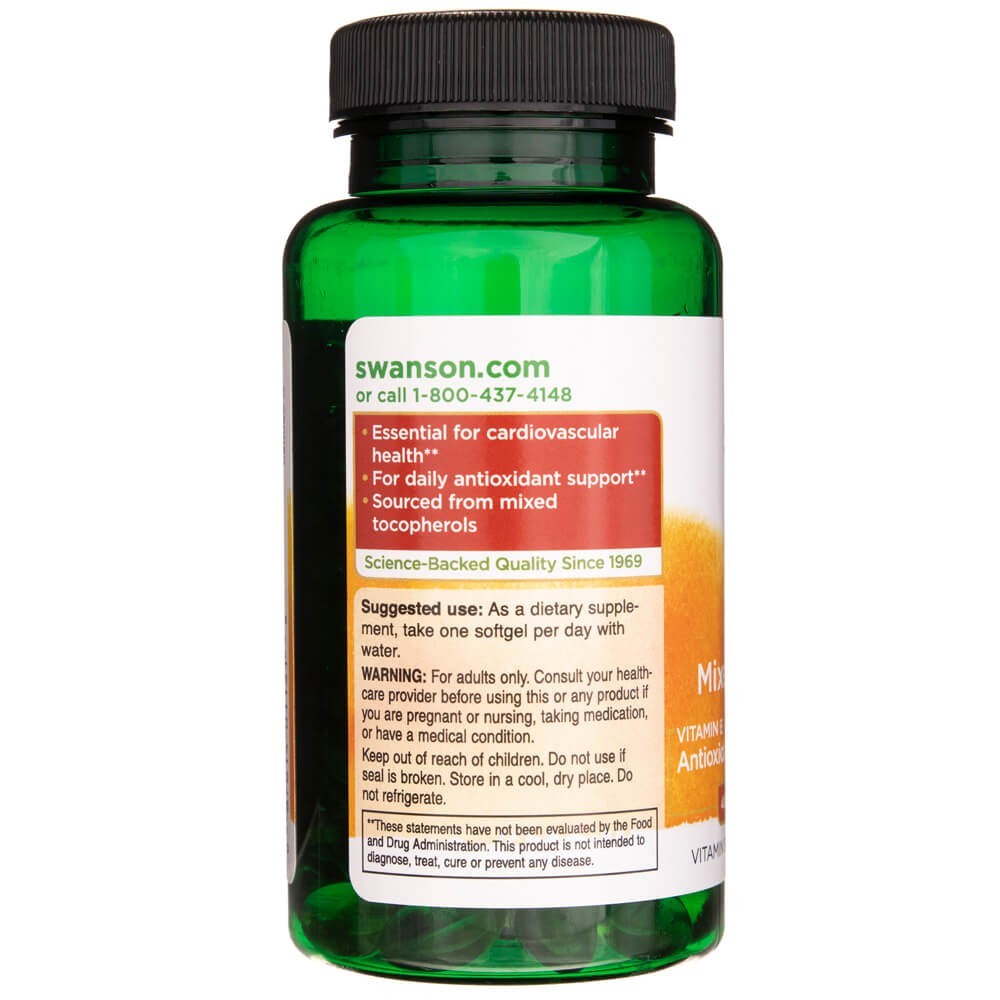 SWANSON E-vitamiini segatokoferoolid 400 IU – 100 kapslit