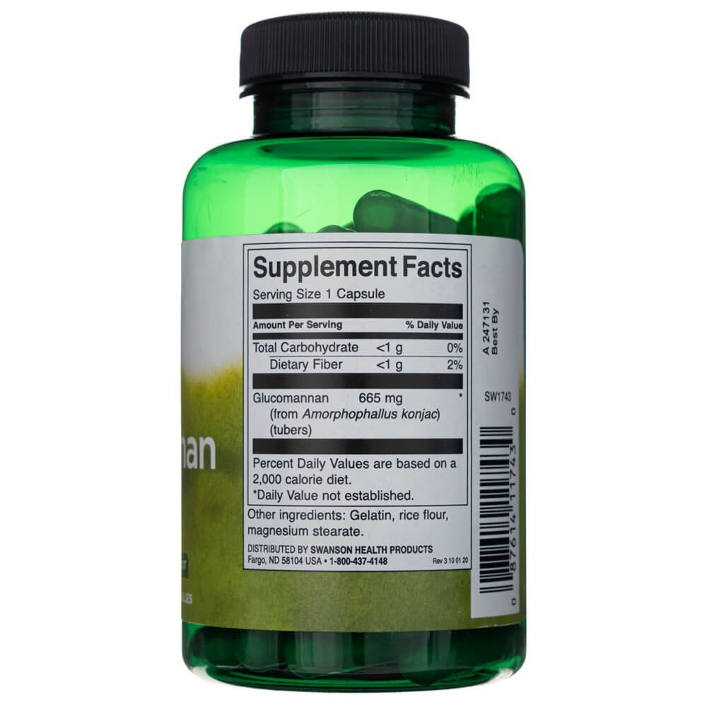SWANSON glükomannaan 665 mg – 90 kapslit
