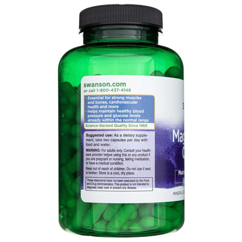 SWANSON magneesiumoksiid 200 mg – 250 kapslit
