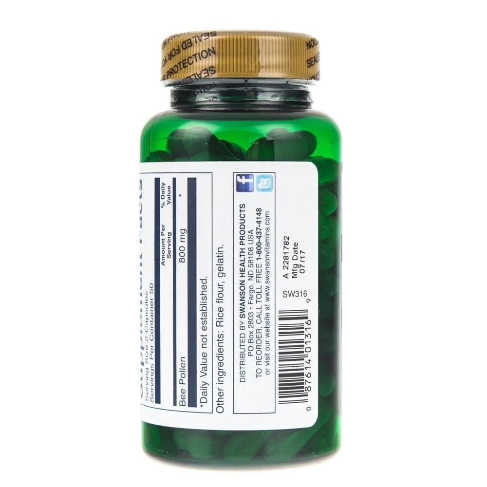 SWANSON Mesilase õietolm 400 mg – 100 kapslit
