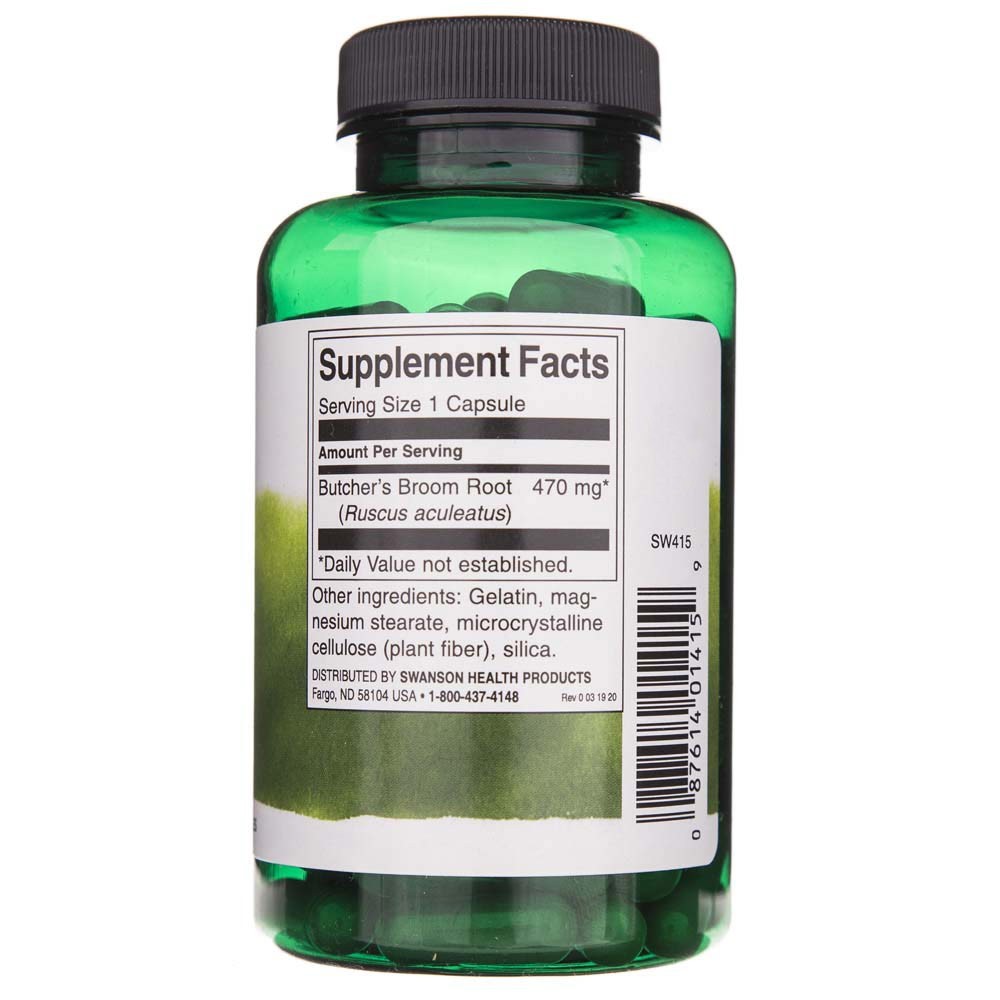 SWANSON Butcher's Broom (torkav ruskus) 470 mg – 100 kapslit
