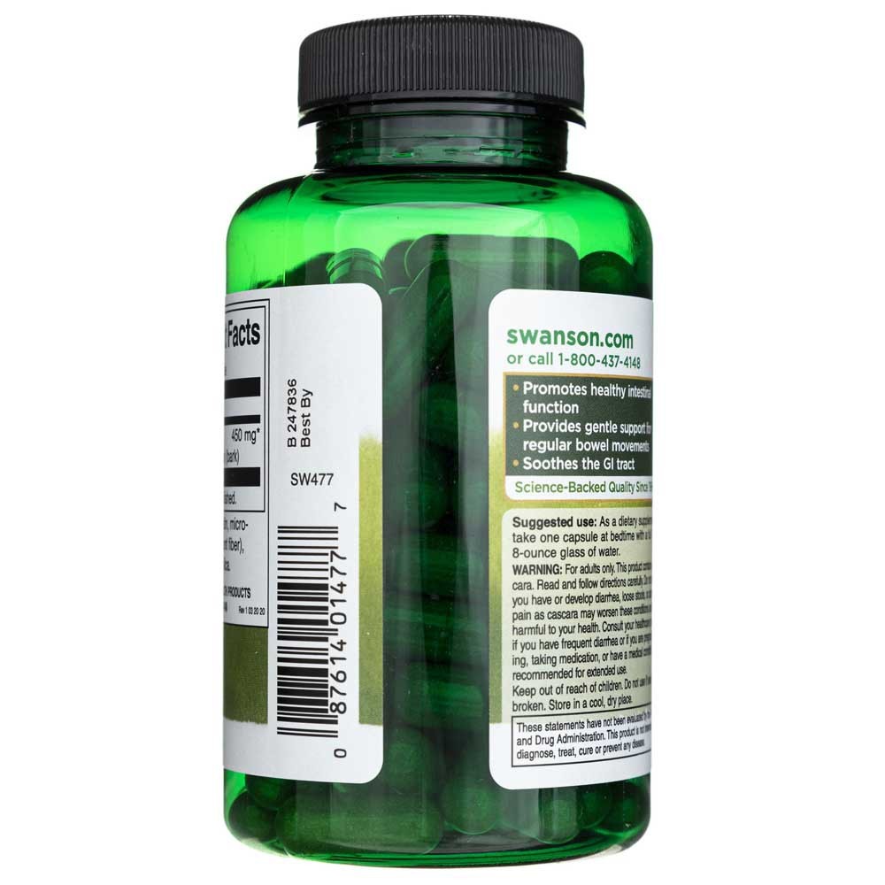 SWANSON Cascara Sagrada 450 mg – 100 kapslit