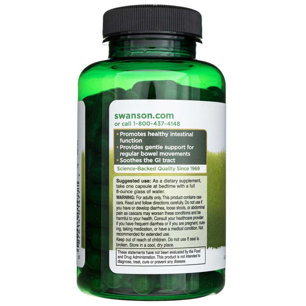 SWANSON Cascara Sagrada 450 mg – 100 kapslit
