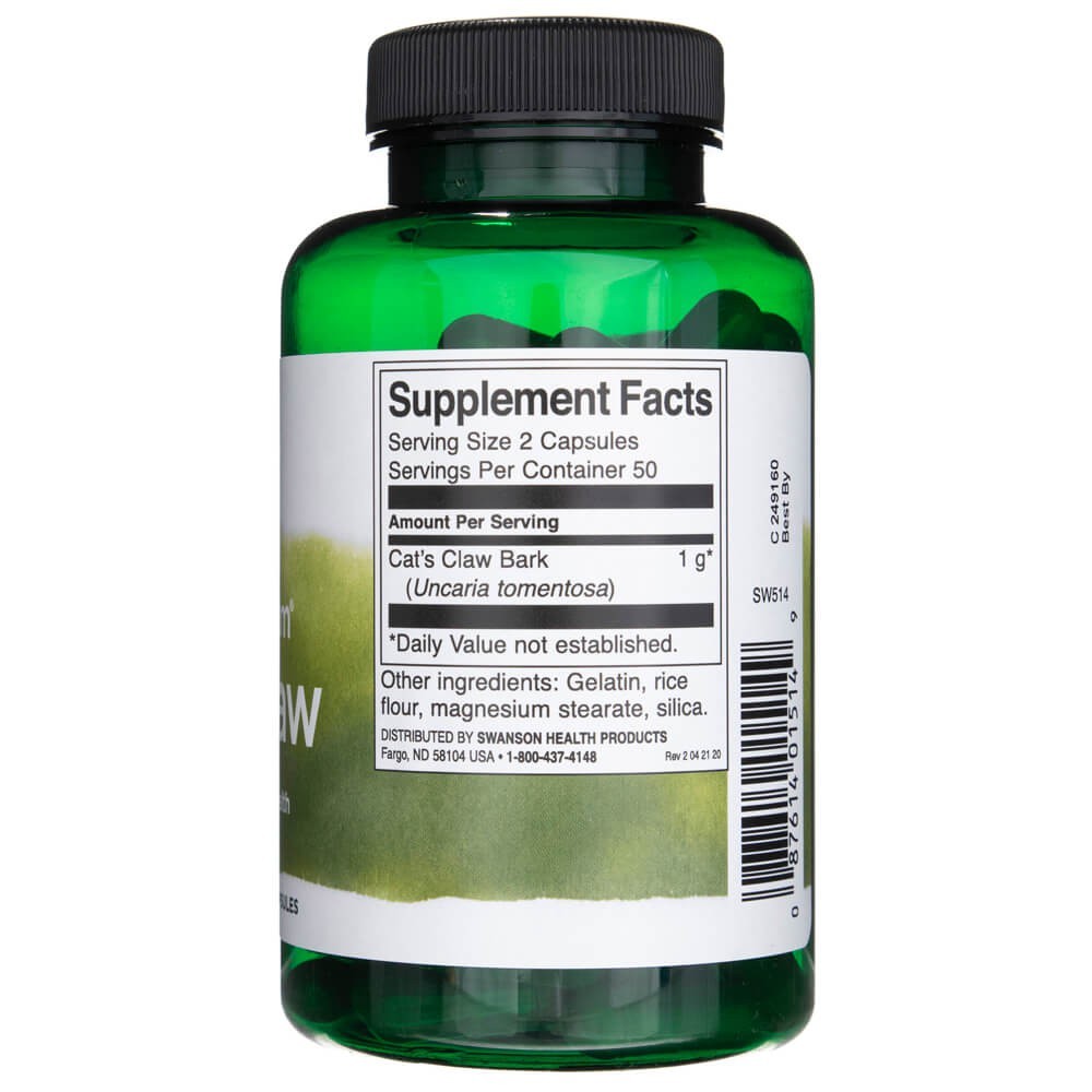 SWANSON Cat's Claw 500 mg – 100 kapslit