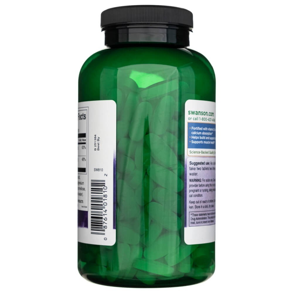 SWANSON kaltsiumtsitraat ja D3-vitamiin – 250 tabletti