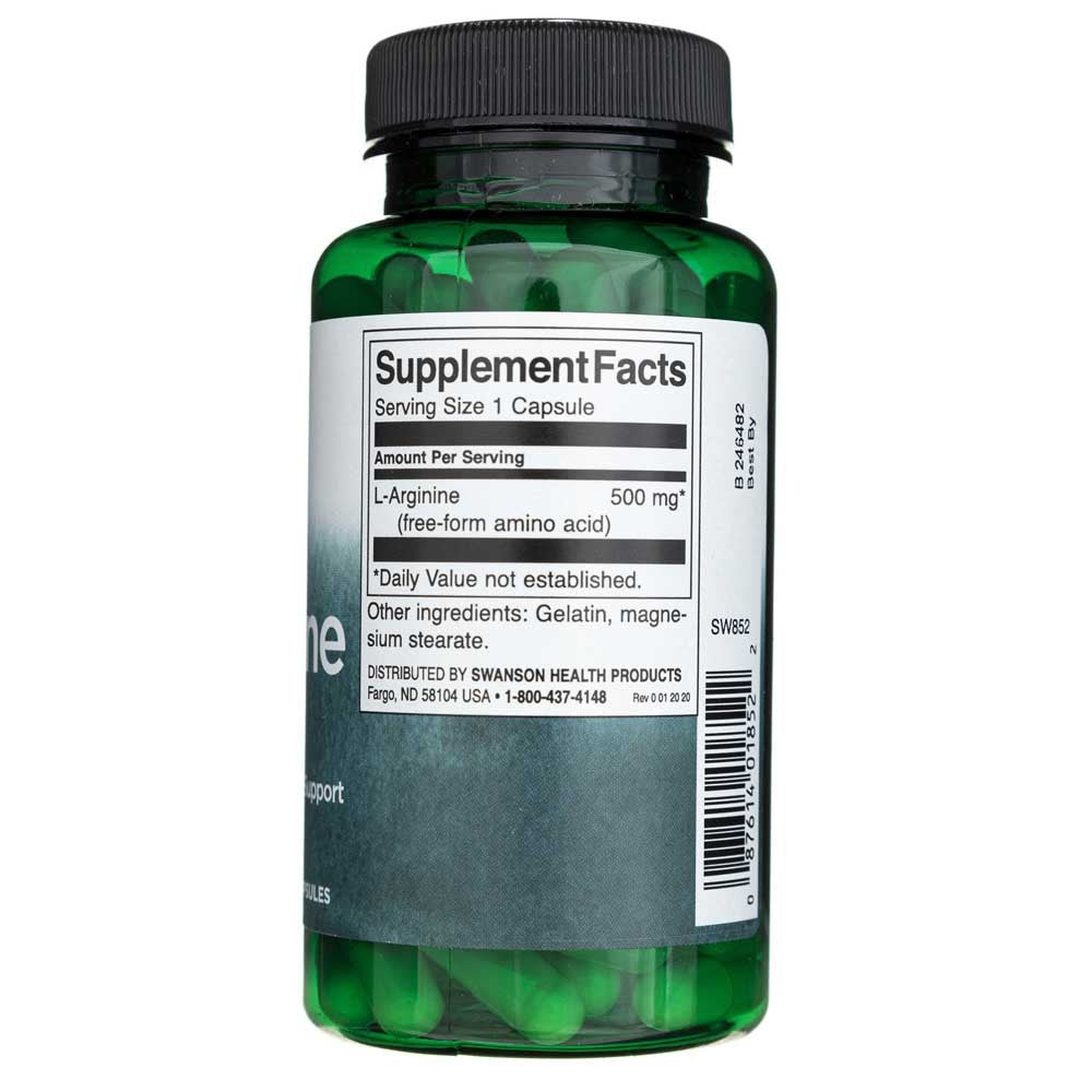 SWANSON L-arginiin 500 mg – 100 kapslit
