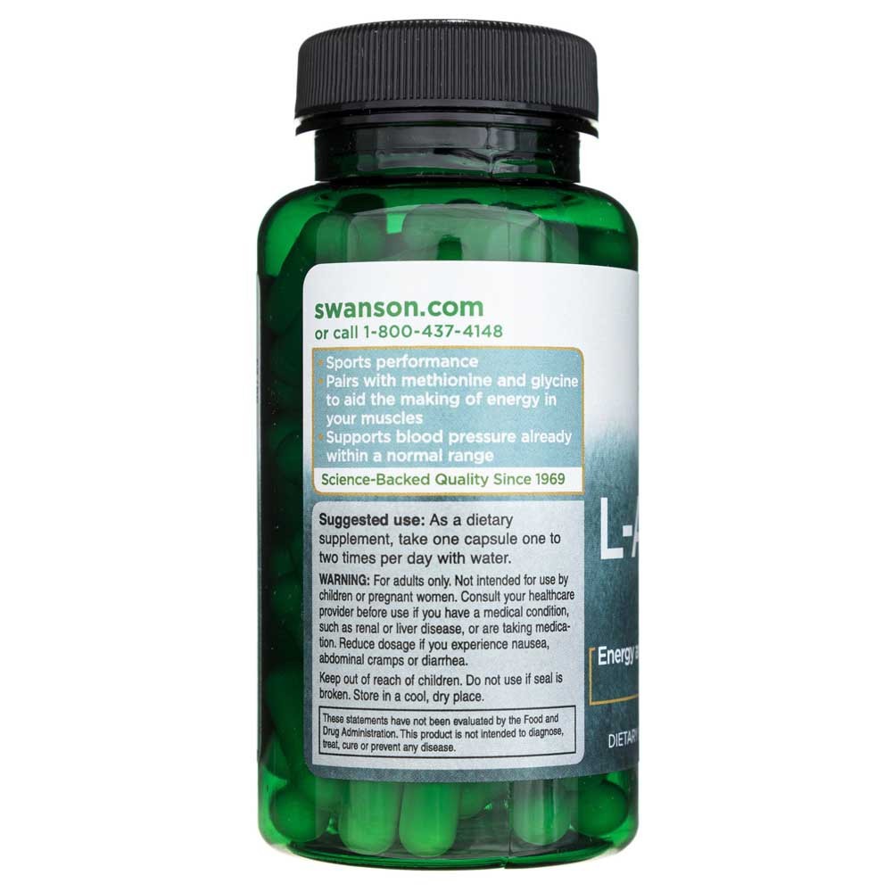 SWANSON L-arginiin 500 mg – 100 kapslit