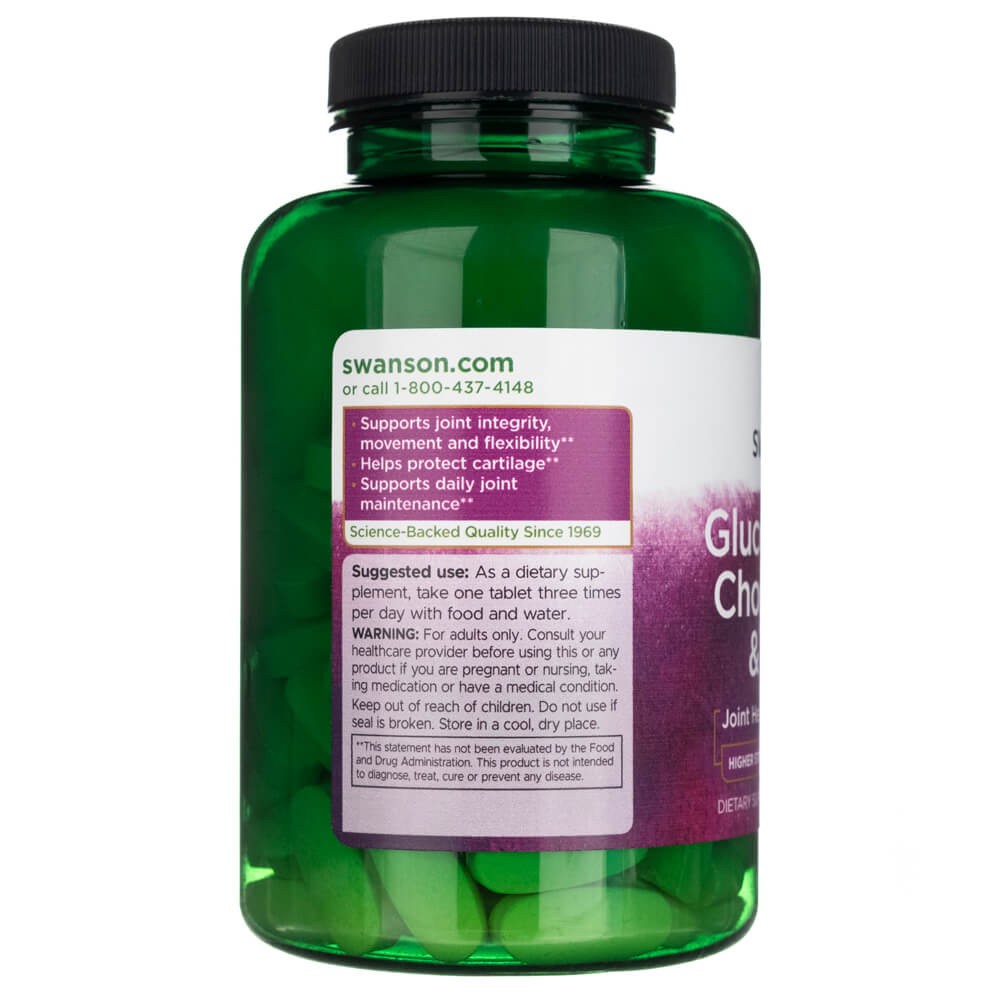 SWANSON glükoosamiin, kondroitiin ja MSM 500 mg – 120 tabletti